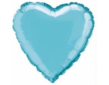 BABY BLUE HEART 18IN FOIL BALLOON
