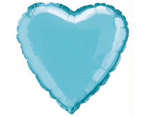 BABY BLUE HEART 18IN FOIL BALLOON