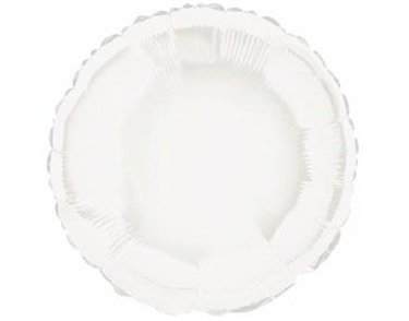 WHITE ROUND 18IN FOIL BALLOON