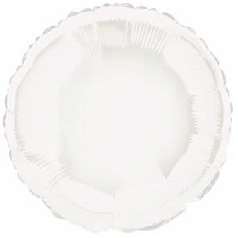 WHITE ROUND 18IN FOIL BALLOON