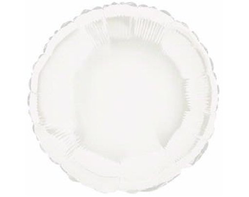 WHITE ROUND 18IN FOIL BALLOON