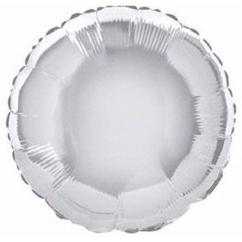 SILVER ROUND 18IN FOIL BALLOON