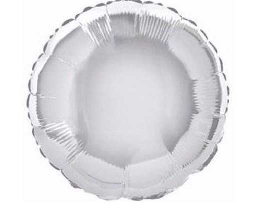 SILVER ROUND 18IN FOIL BALLOON