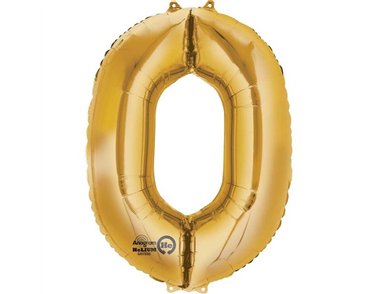 GOLD NO. 0 SUPERSHAPE FOIL BALLOON