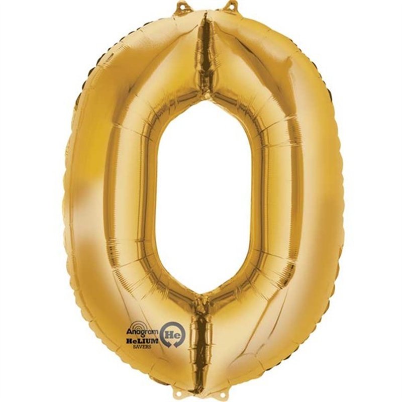 GOLD NO. 0 SUPERSHAPE FOIL BALLOON