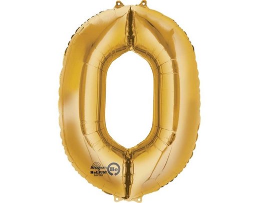 GOLD NO. 0 SUPERSHAPE FOIL BALLOON