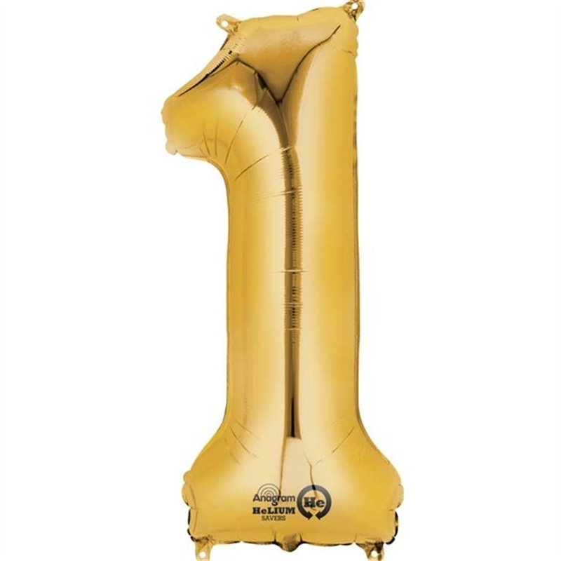 GOLD NO. 1 SUPERSHAPE FOIL BALLOON