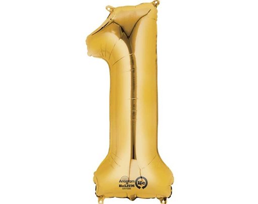 GOLD NO. 1 SUPERSHAPE FOIL BALLOON