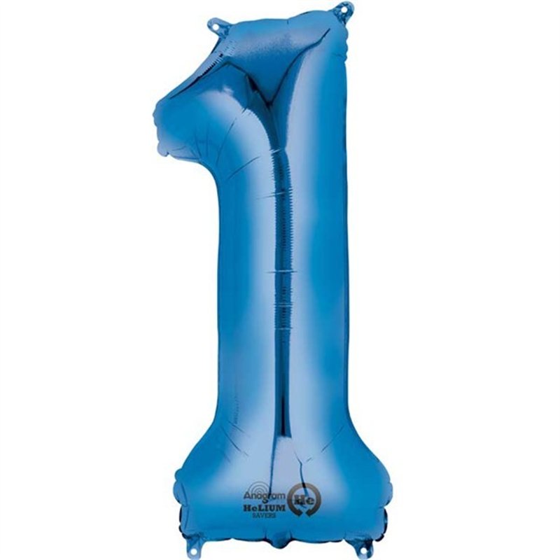 BLUE NO. 1 SUPERSHAPE FOIL BALLOON