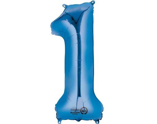 BLUE NO. 1 SUPERSHAPE FOIL BALLOON