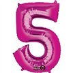 PINK NUMERAL 5 JUMBO FOIL BALLOON