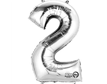SILVER NO. 2 SUPERSHAPE FOIL BALLOON