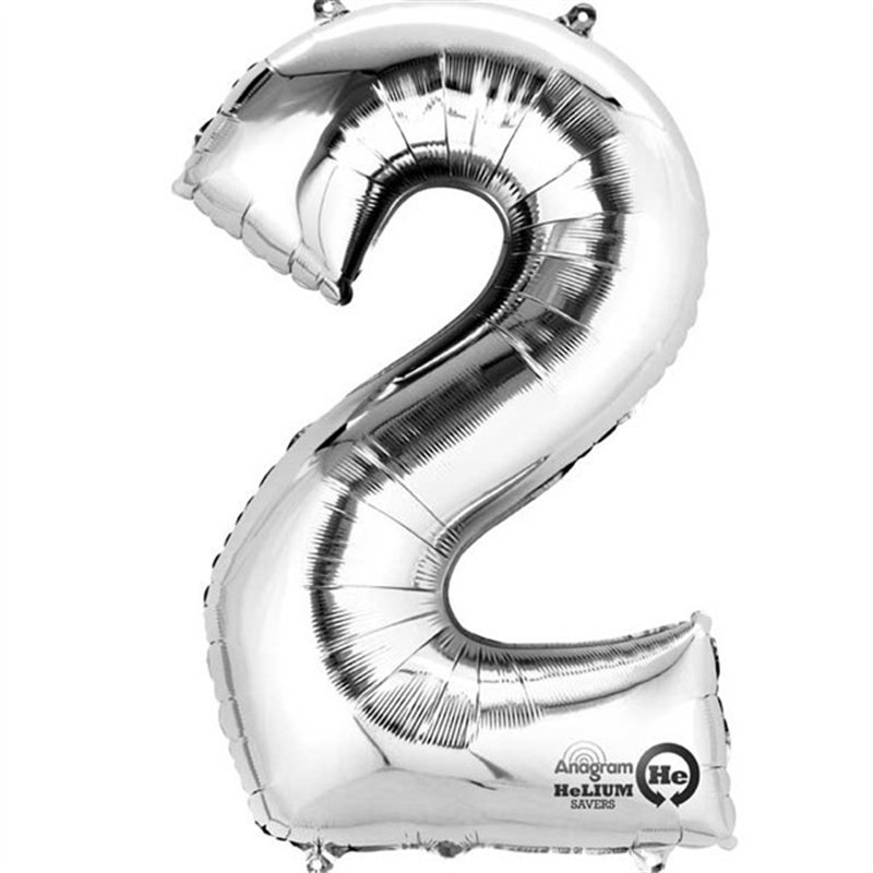 SILVER NO. 2 SUPERSHAPE FOIL BALLOON