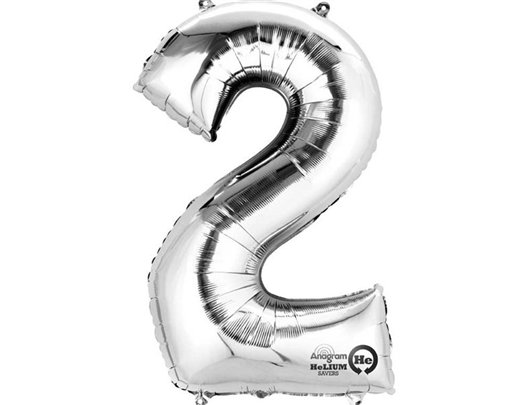 SILVER NO. 2 SUPERSHAPE FOIL BALLOON