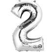 SILVER NO. 2 SUPERSHAPE FOIL BALLOON