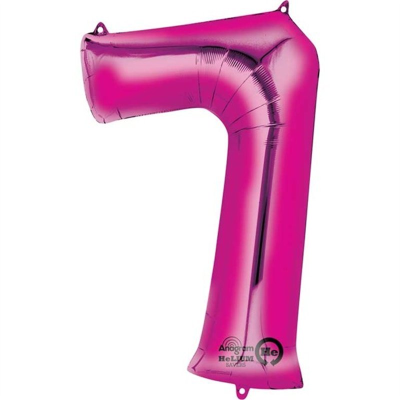 PINK NUMERAL 7 JUMBO FOIL BALLOON