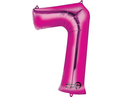 PINK NUMERAL 7 JUMBO FOIL BALLOON