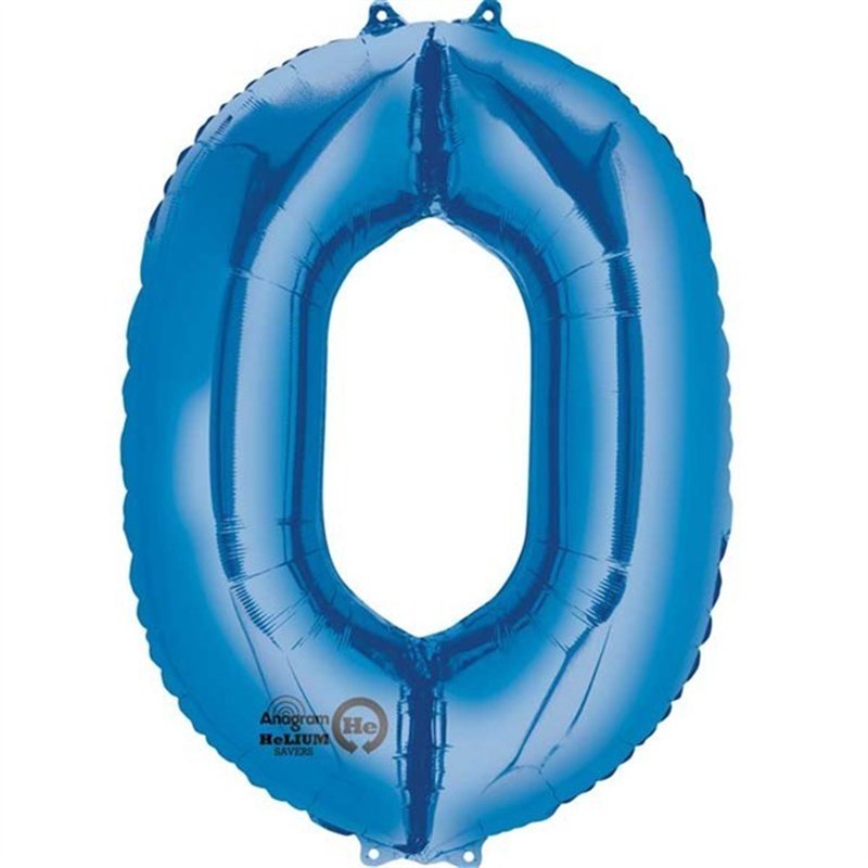 BLUE NO. 0 SUPERSHAPE FOIL BALLOON