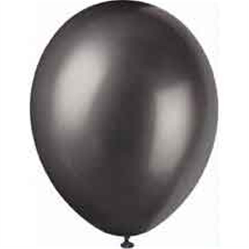 (8) INK BLACK PEARLISED BALLOONS