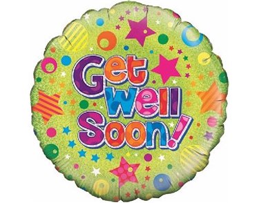 18IN GET WELL DOTS & STARS FOIL