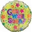 18IN GET WELL DOTS & STARS FOIL