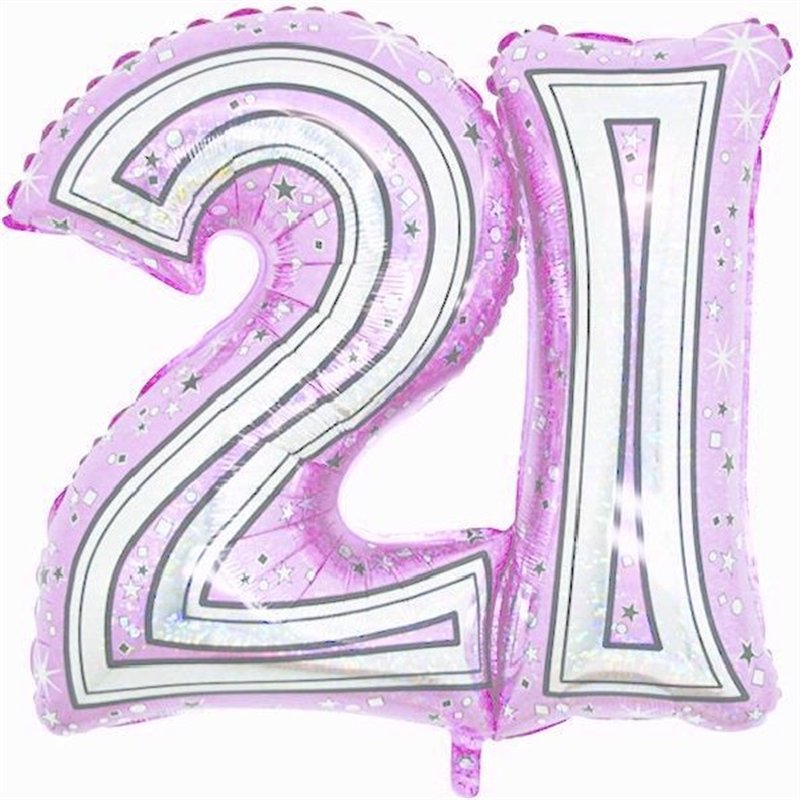 28IN 21ST PINK FOIL BALLOON