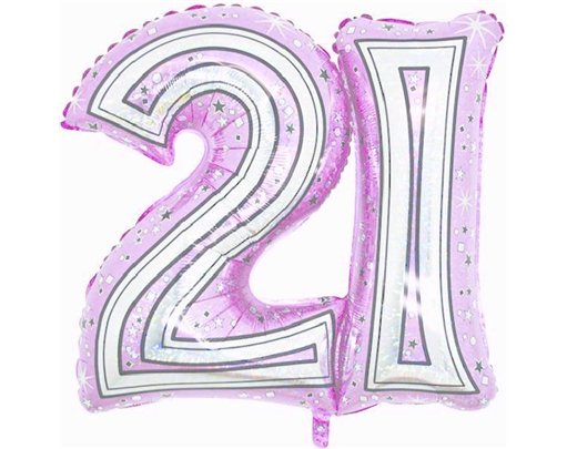28IN 21ST PINK FOIL BALLOON