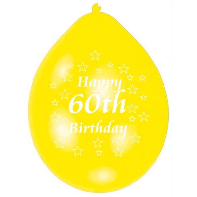 (10) 22CM 60TH B/DAY BALLOONS  6S