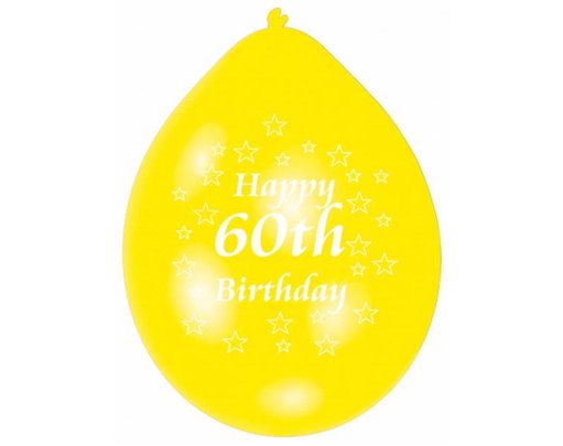 (10) 22CM 60TH B/DAY BALLOONS  6S