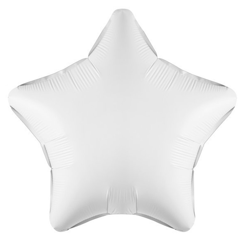 19IN WHITE STAR FOIL BALLOON