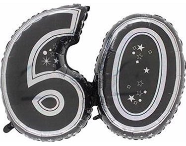 28IN 60TH BLACK FOIL BALLOON