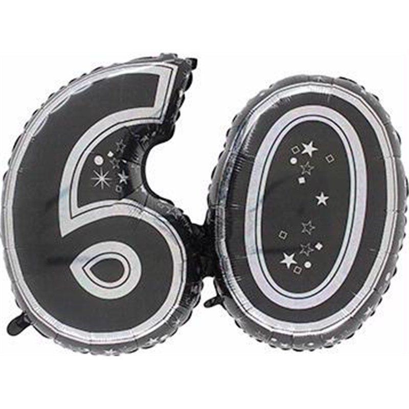 28IN 60TH BLACK FOIL BALLOON