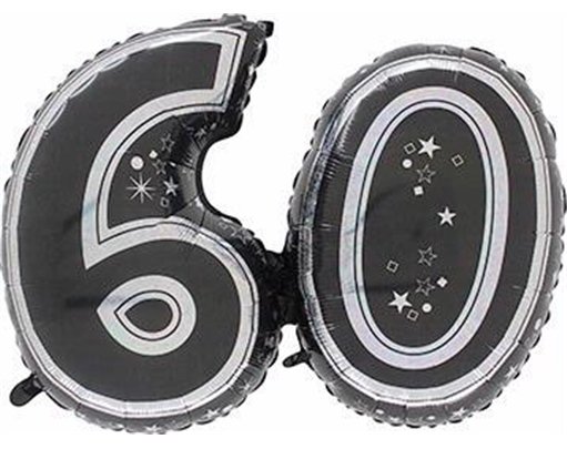 28IN 60TH BLACK FOIL BALLOON