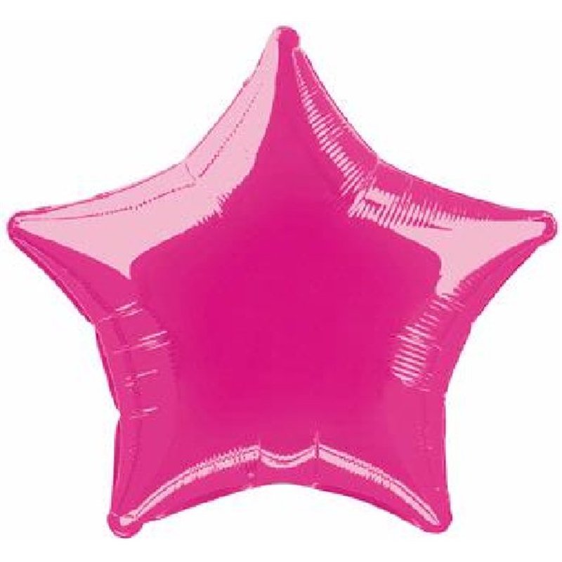 20in HOT PINK STAR FOIL BALLOON