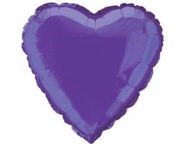 DEEP PURPLE HEART 18IN FOIL BALLOON