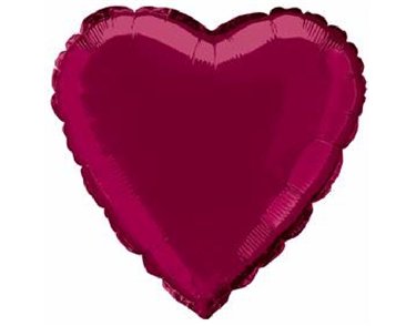 BURGUNDY HEART 18IN FOIL BALLOON