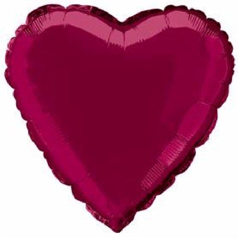 BURGUNDY HEART 18IN FOIL BALLOON
