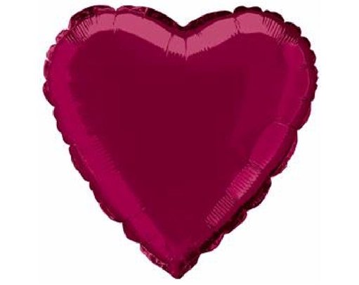BURGUNDY HEART 18IN FOIL BALLOON