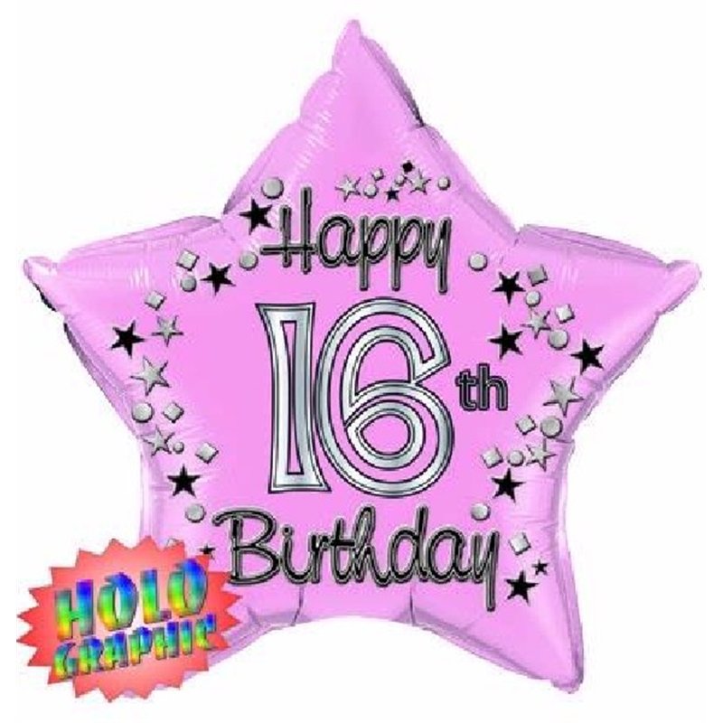 22IN 16TH PINK FOIL BALLOON