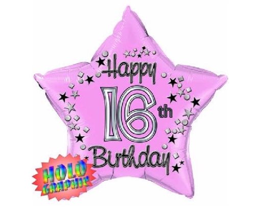 22IN 16TH PINK FOIL BALLOON
