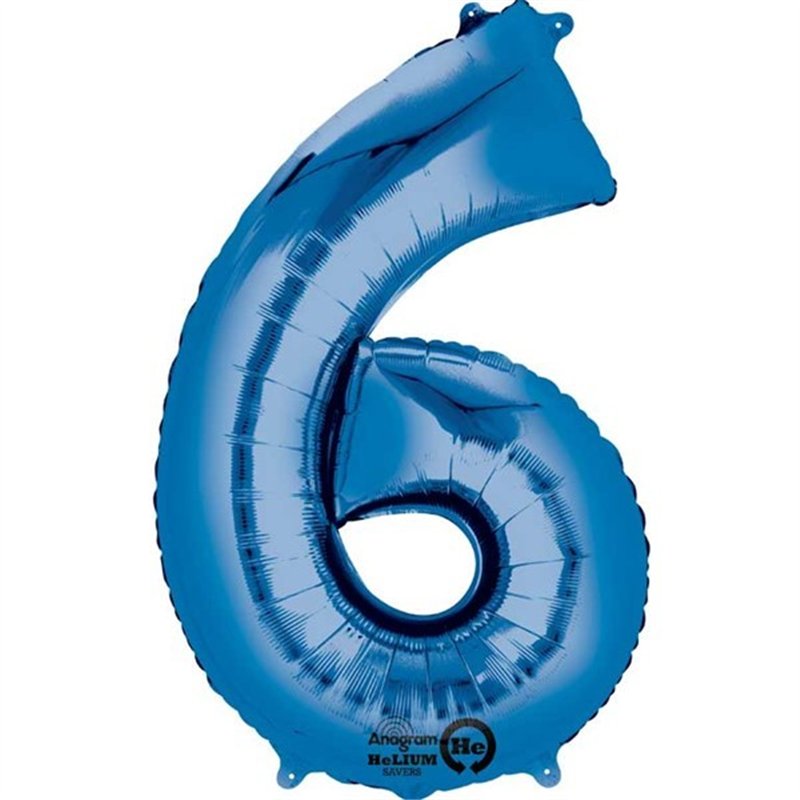 BLUE NO. 6 SUPERSHAPE FOIL BALLOON
