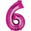 PINK NUMERAL 6 JUMBO FOIL BALLOON