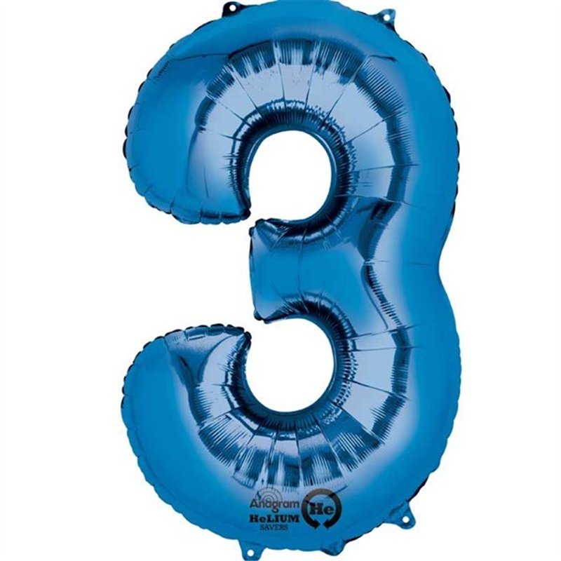 BLUE NO. 3 SUPERSHAPE FOIL BALLOON