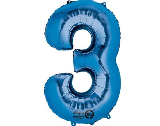 BLUE NO. 3 SUPERSHAPE FOIL BALLOON