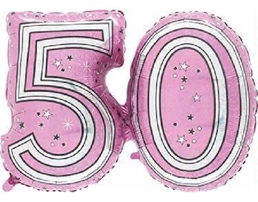 28IN 50TH PINK FOIL BALLOON