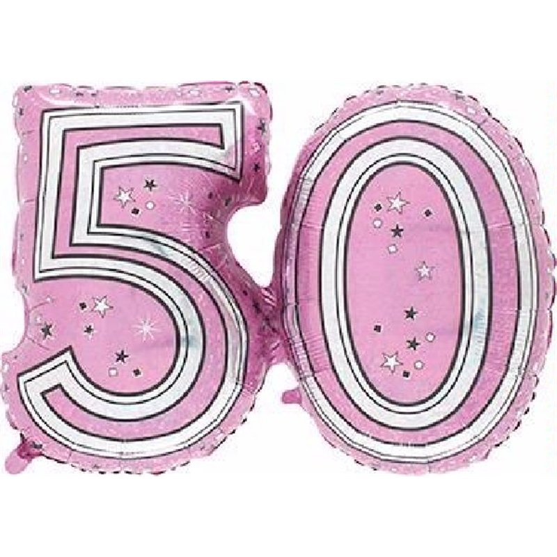 28IN 50TH PINK FOIL BALLOON