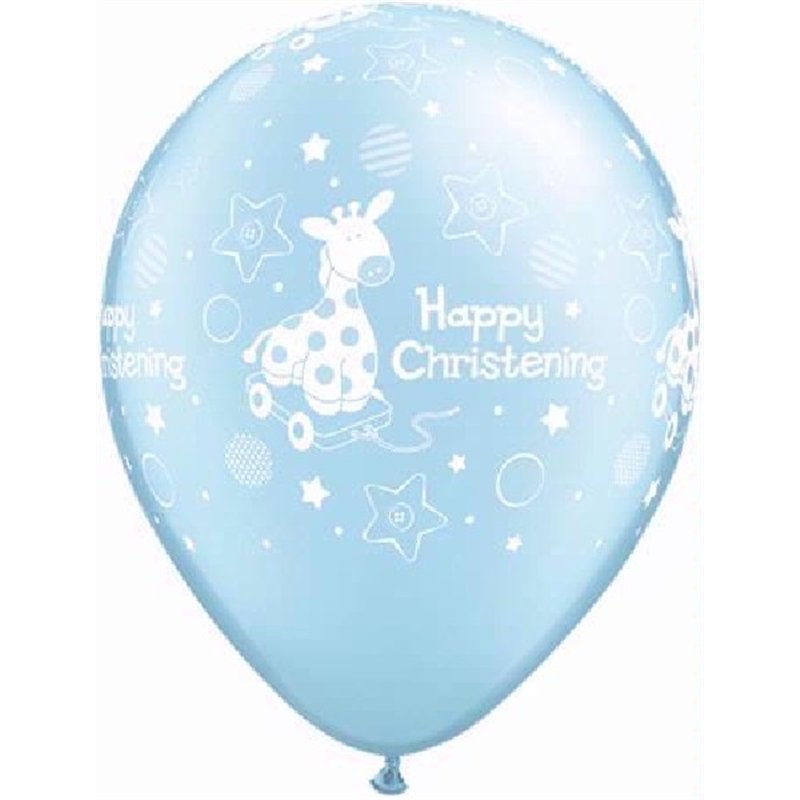 (25) 11IN HAPPY CHRISTENING GIRAFFE QUALATEX