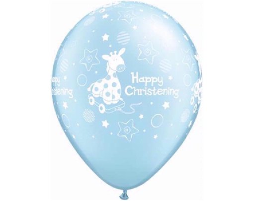 (25) 11IN HAPPY CHRISTENING GIRAFFE QUALATEX