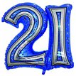 28IN 21ST BLUE FOIL BALLOON