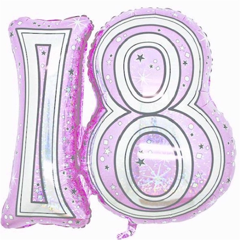 28IN 18TH PINK FOIL BALLOON